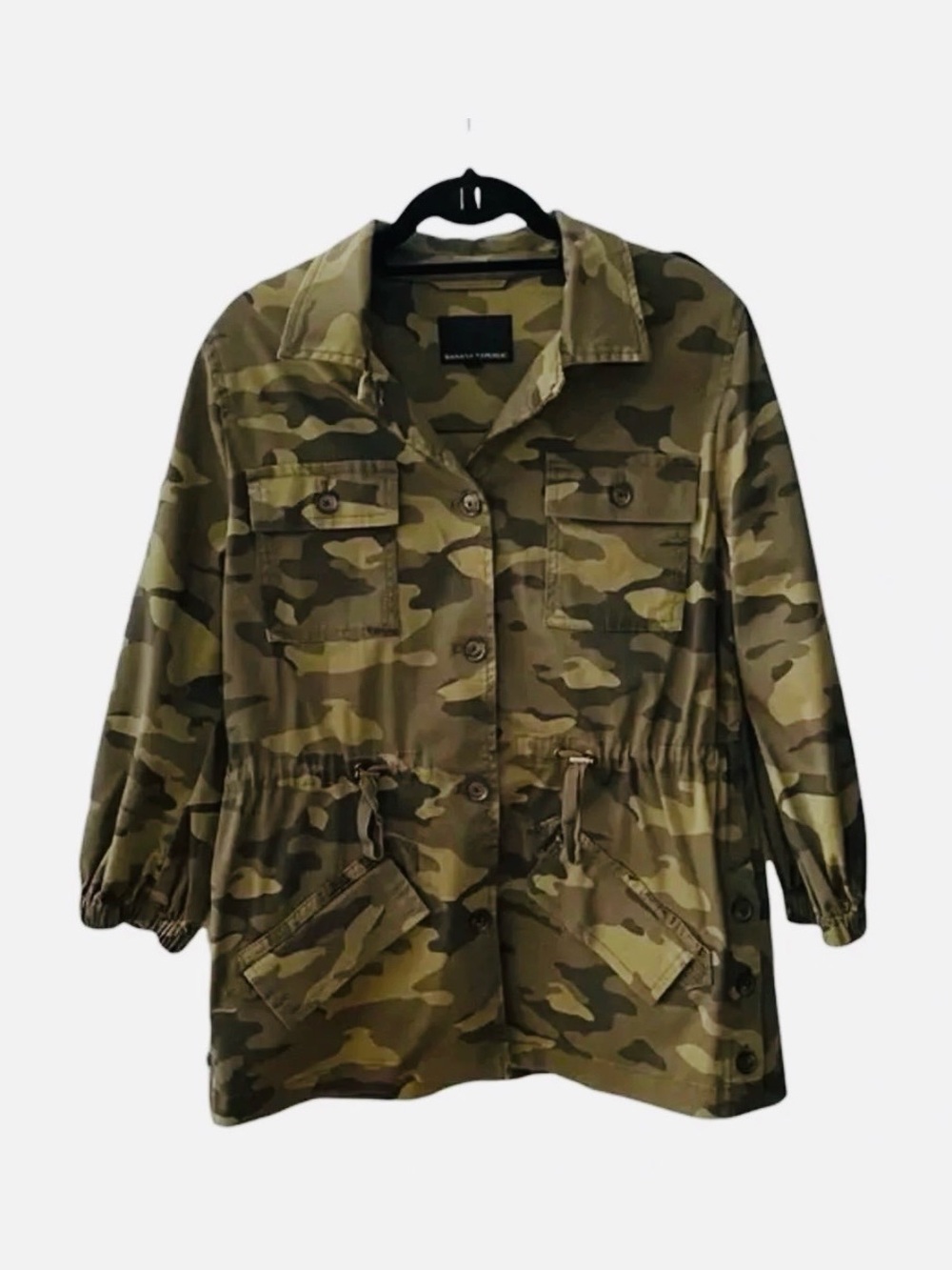 Banana Republic Camo Drawstring Utility Jacket - Olive/Brown